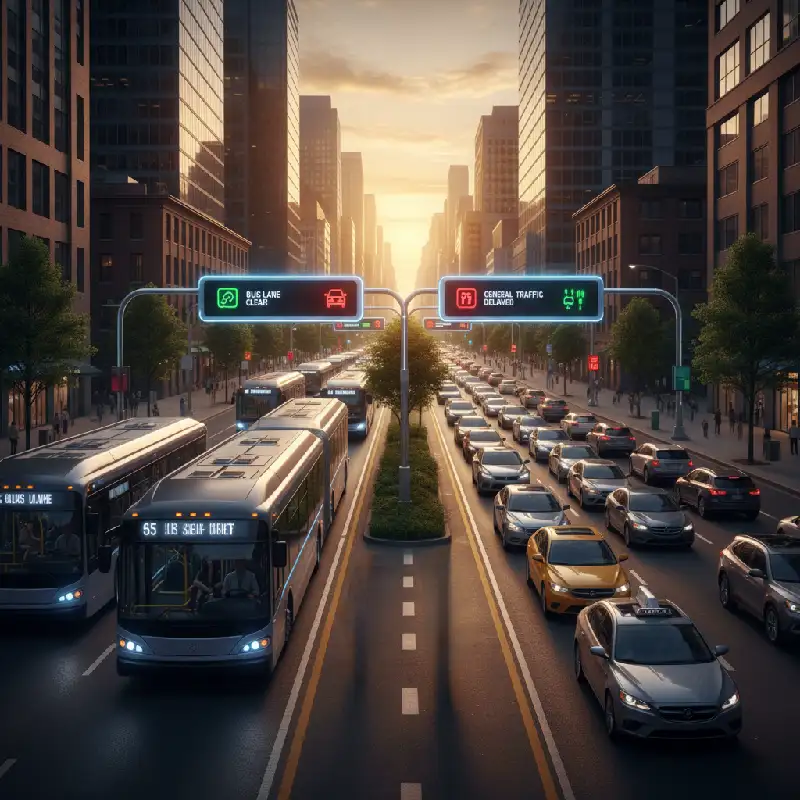 how dedicated lanes and efficient public transit can reduce traffic.